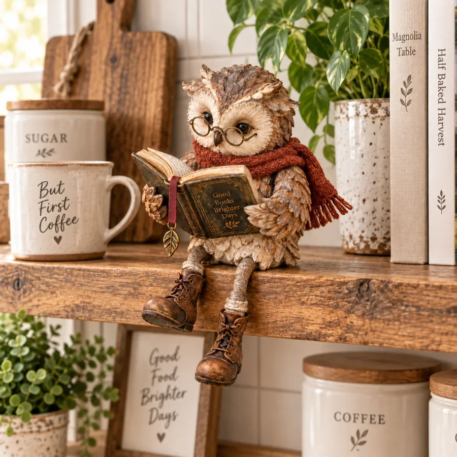 ๐ฅ 2026 Best Seller ๐ฅ ๐ฆ Reading Owl Figurine with Glasses โ A Charming Gift for Book Lovers ๐