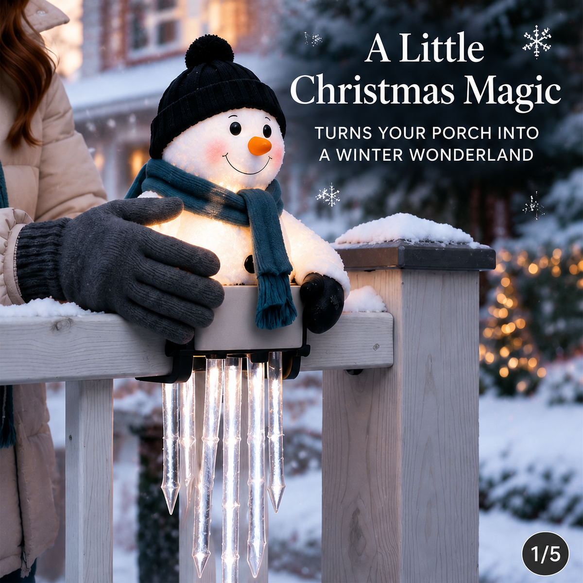 ❤️Today 49% OFF - 🎁WinterGlow Snowman Icicle Light Decor