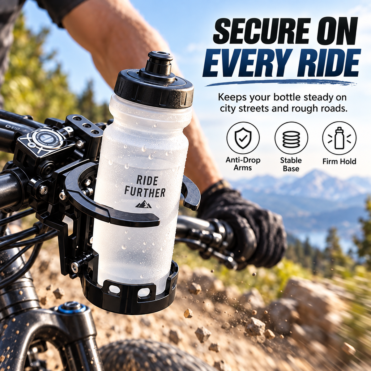 🚲Bike Water Holder, Rotating Bottle Cage