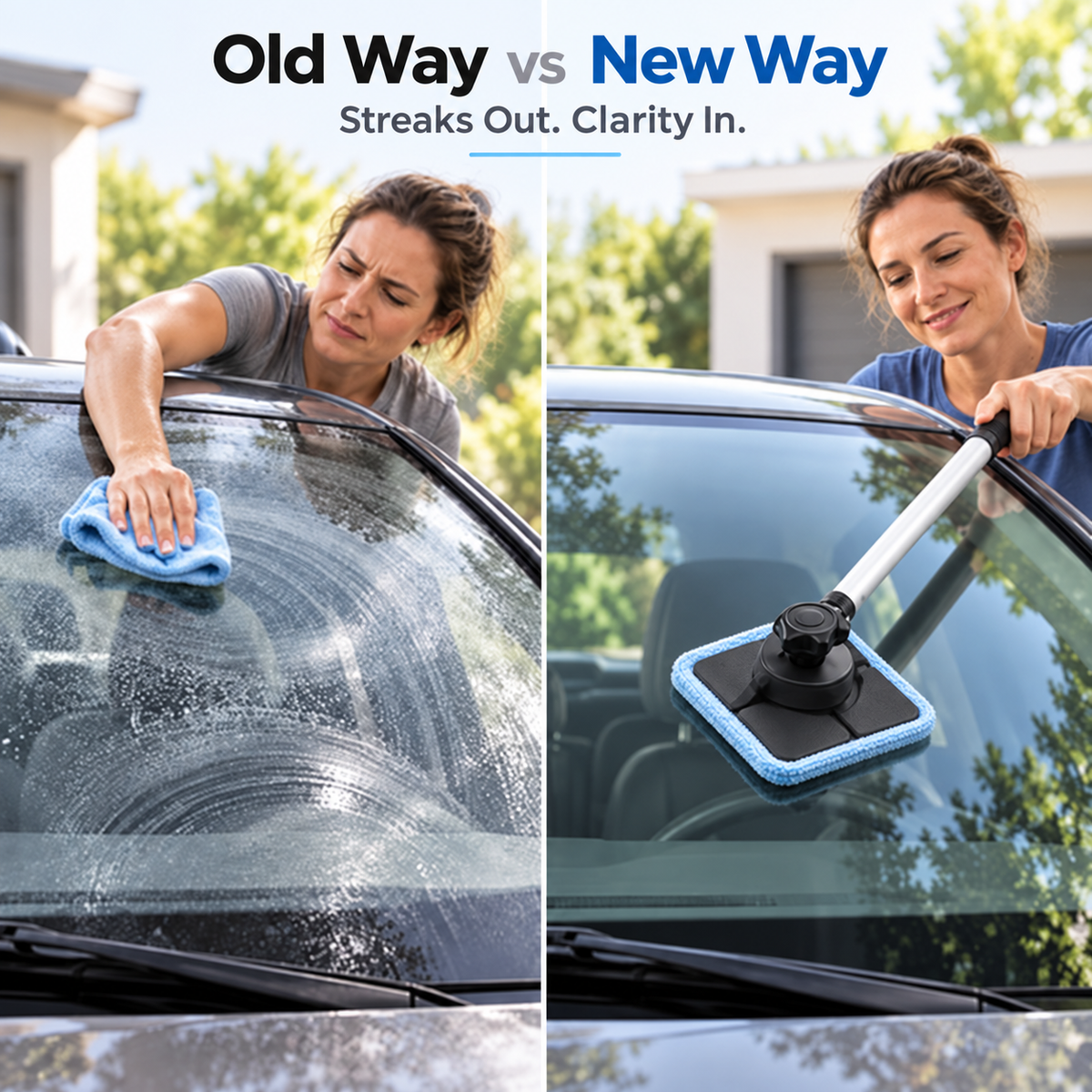 Dual Magnetic Car Windshield Cleaner | Streak-Free Auto Glass Cleaning Kit