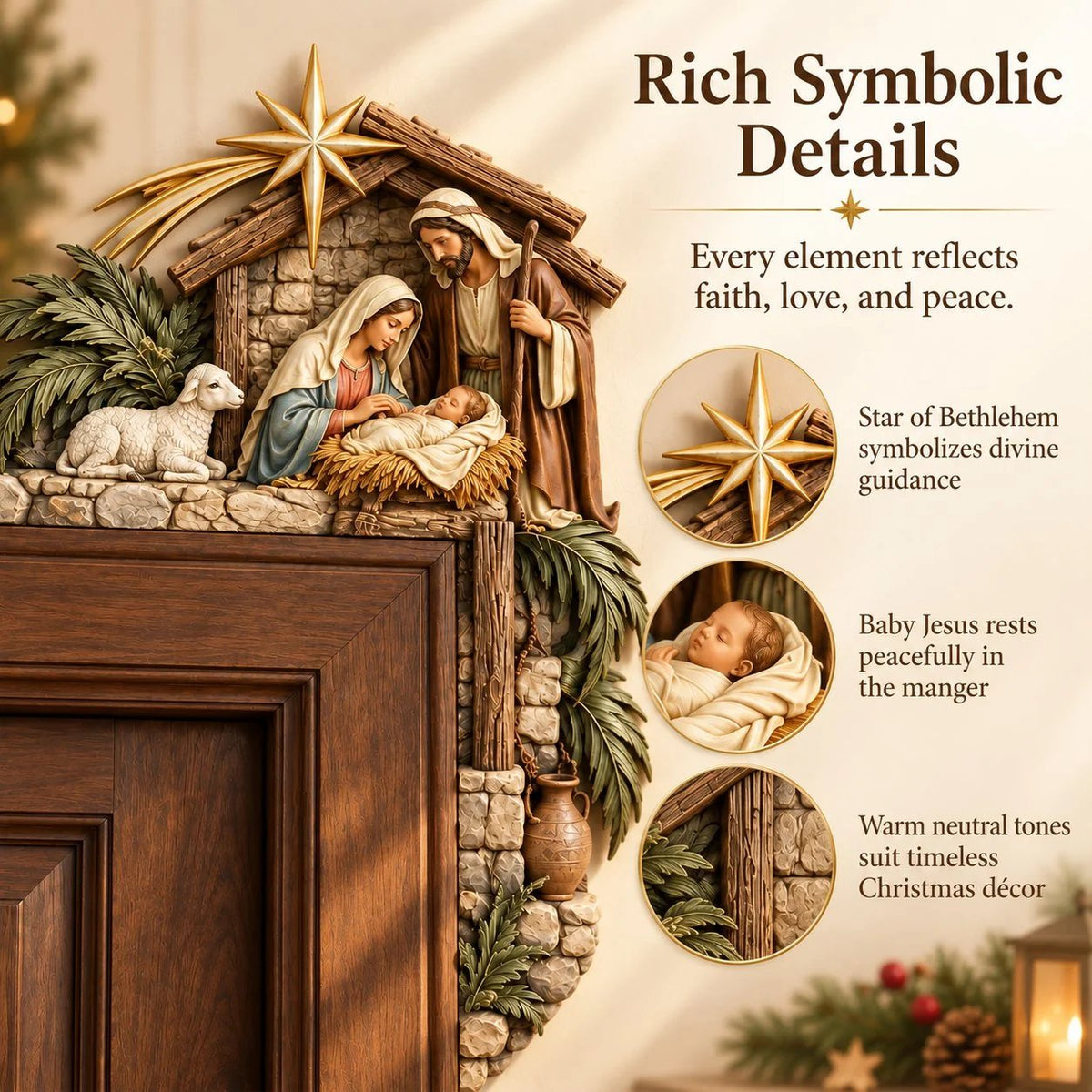 🎄 Christmas Nativity Door Frame Corner Decor — A Meaningful Holiday Accent ✨