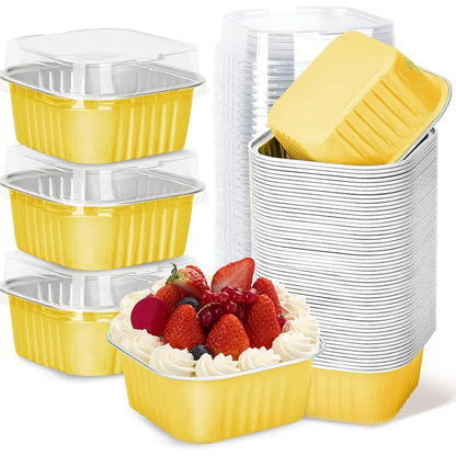 🧁 Mini Cake Pans with Lids – Bake, Pack & Share Easily