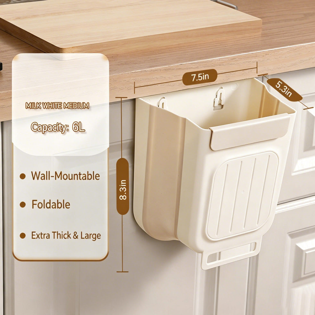 🔥 Limited-Time 49% OFF 🗑️Foldable Hanging Kitchen Trash Can | No-Bend, Space-Saving Cabinet Bin🥕