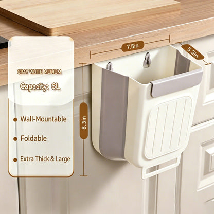 🔥 Limited-Time 49% OFF 🗑️Foldable Hanging Kitchen Trash Can | No-Bend, Space-Saving Cabinet Bin🥕