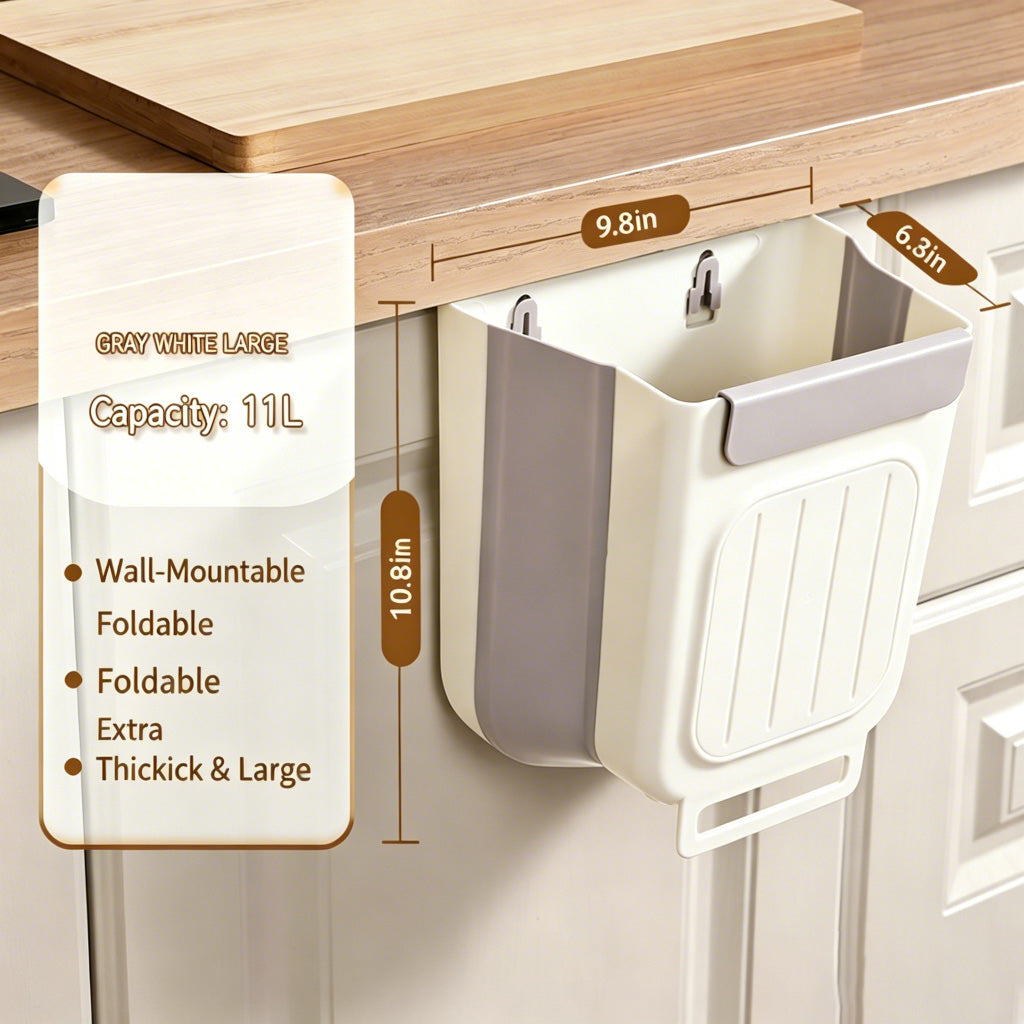 🔥 Limited-Time 49% OFF 🗑️Foldable Hanging Kitchen Trash Can | No-Bend, Space-Saving Cabinet Bin🥕