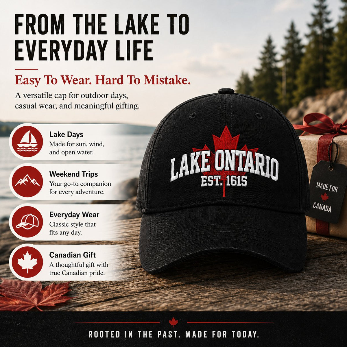 🔥LAST DAY 50% OFF - 🍁Lake Ontario Forever – Heritage Embroidered Cap (🧢100% Cotton)