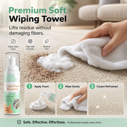 🔥 LAST DAY: Buy 1 Get 1 FREE | Waterless Carpet Foam Stain Remover + Towel