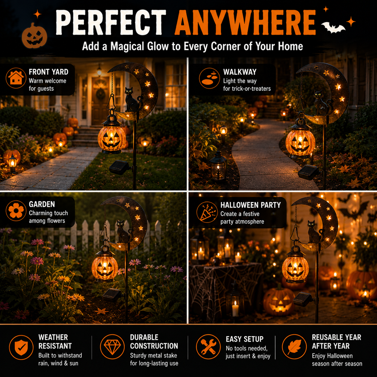 ✨✨✨🎃 Halloween Early Bird Sale | 49% OFF Pumpkin Moon Garden Stake Light