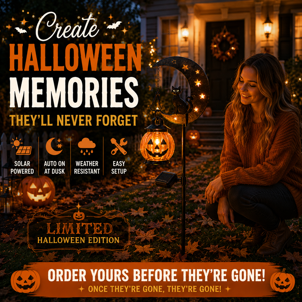 ✨✨✨🎃 Halloween Early Bird Sale | 49% OFF Pumpkin Moon Garden Stake Light