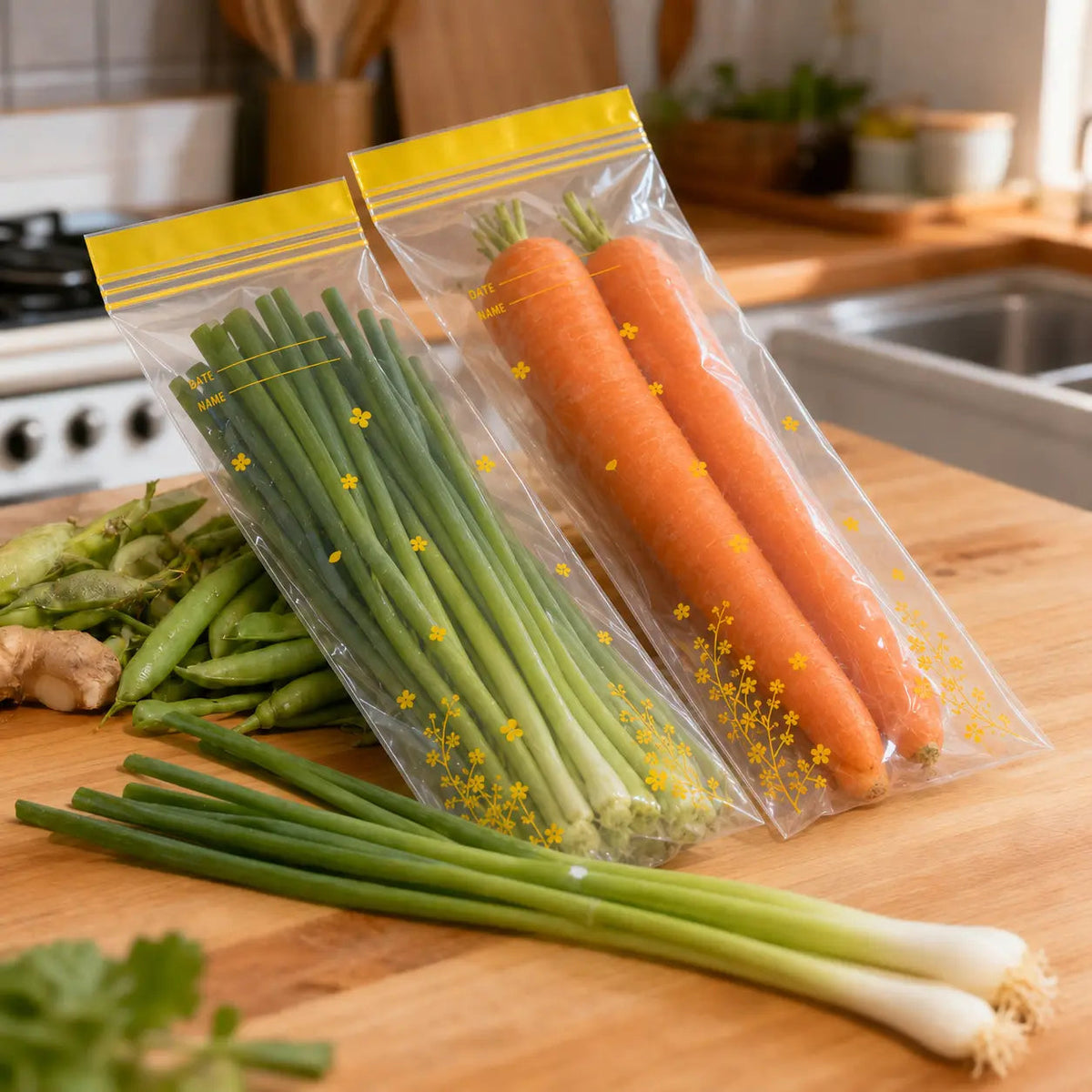 🥬 25% OFF | 15PCS Thick Double-Seal Food Storage Bags – Reusable Produce Pouches