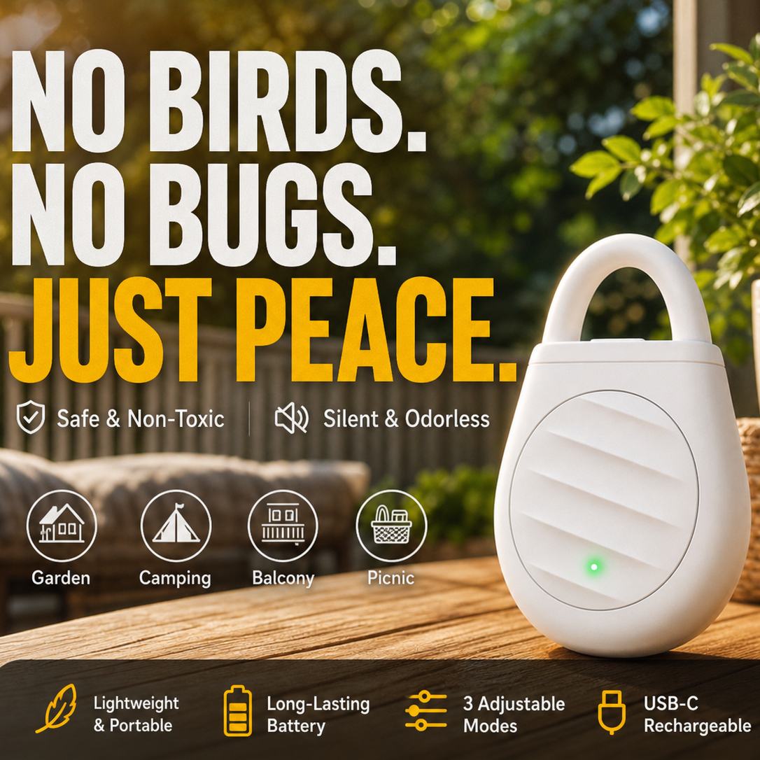 🐦No more trouble from birds, beasts and locusts！Portable Ultrasonic Bird Repellent Keychain
