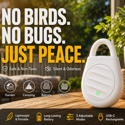 🐦No more trouble from birds, beasts and locusts！Portable Ultrasonic Bird Repellent Keychain