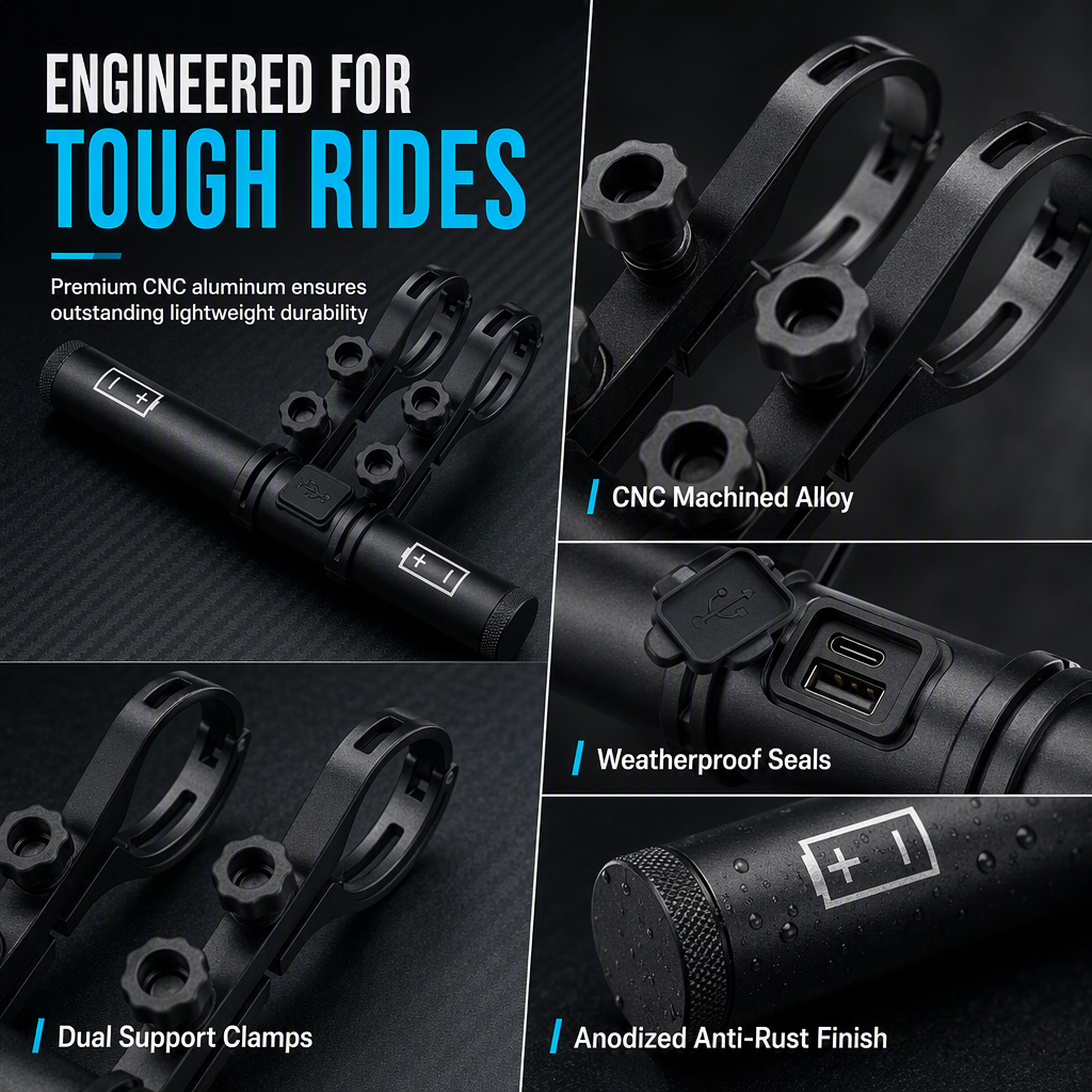 🚴 Bike Handlebar Extension Mount with Power Bank - USB Rechargeable Extension Bar ⚡
